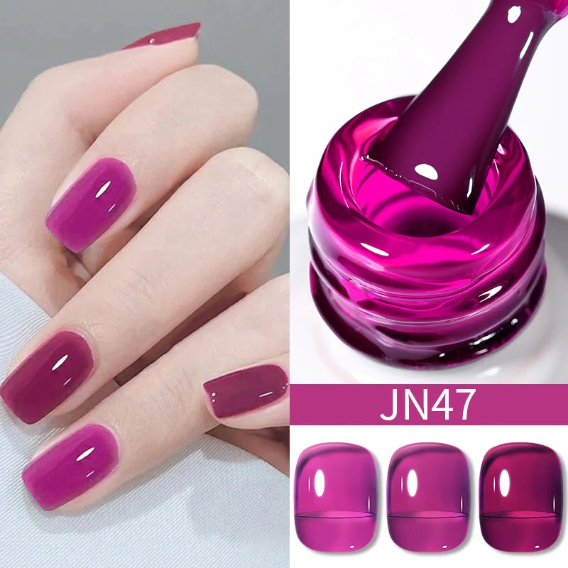 BORN PRETTY 10ml Translucent Jelly Nude Gel Nail Polish Colorful  Varnish Semi Permanent UV LED Nail Art  Manicure Gel