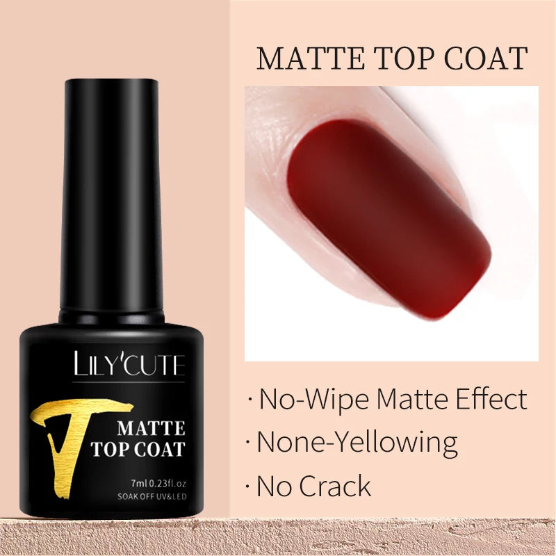 LILYCUTE 7ML Jelly Amber Gel Nail Polish Brown Crystal Translucent Dull Color Nail Art Gel Semi Permanent UV Gel Polish Varnish