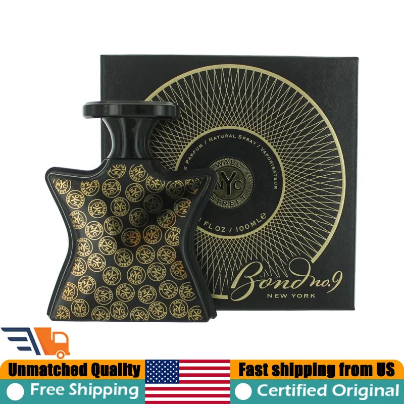 Bond No 9 New York Wall Street Eau de Parfum Spray 3.4 Oz Premium Lasting Fresh Aromatic Aquatic Unisex Pheromones Perfume 100ML