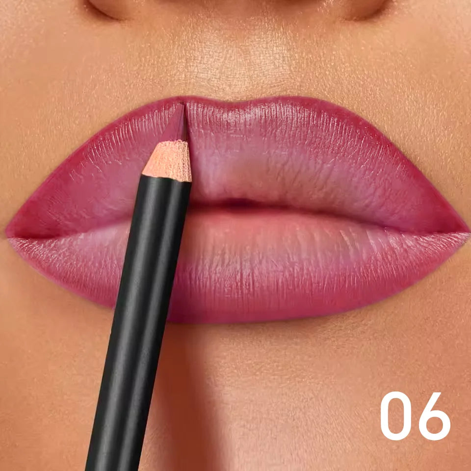6-Color Waterproof Matte Lip Liner - Long-Lasting, Non-Transfer Formula, Matte Finish, 6 Versatile Shades