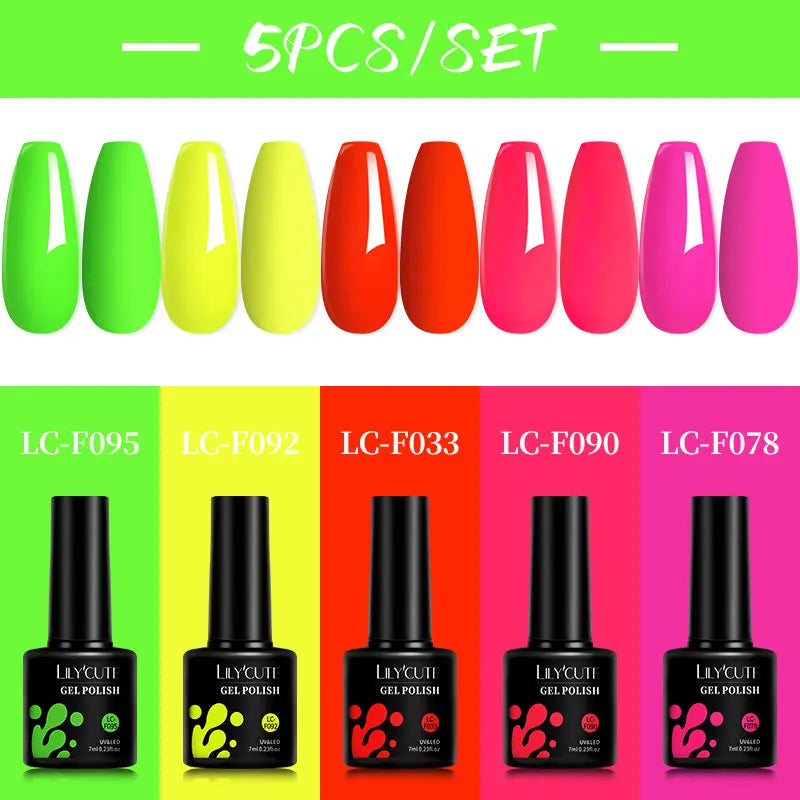 LILYCUTE 4/5Pcs/Set 7ML Nude Pink Gel Nail Polish and Translucent Jelly Nail Art Gel Semi Permanent Soak Off Design Manicure Set