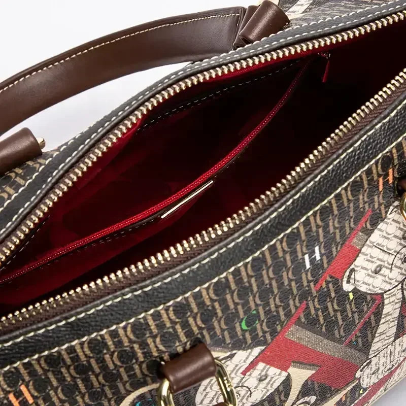 Women's Commuter Crossbody Bag 2025 Spring New Colorful Printed Women's Handbags Monogram Bronze Fashion Luxury Design