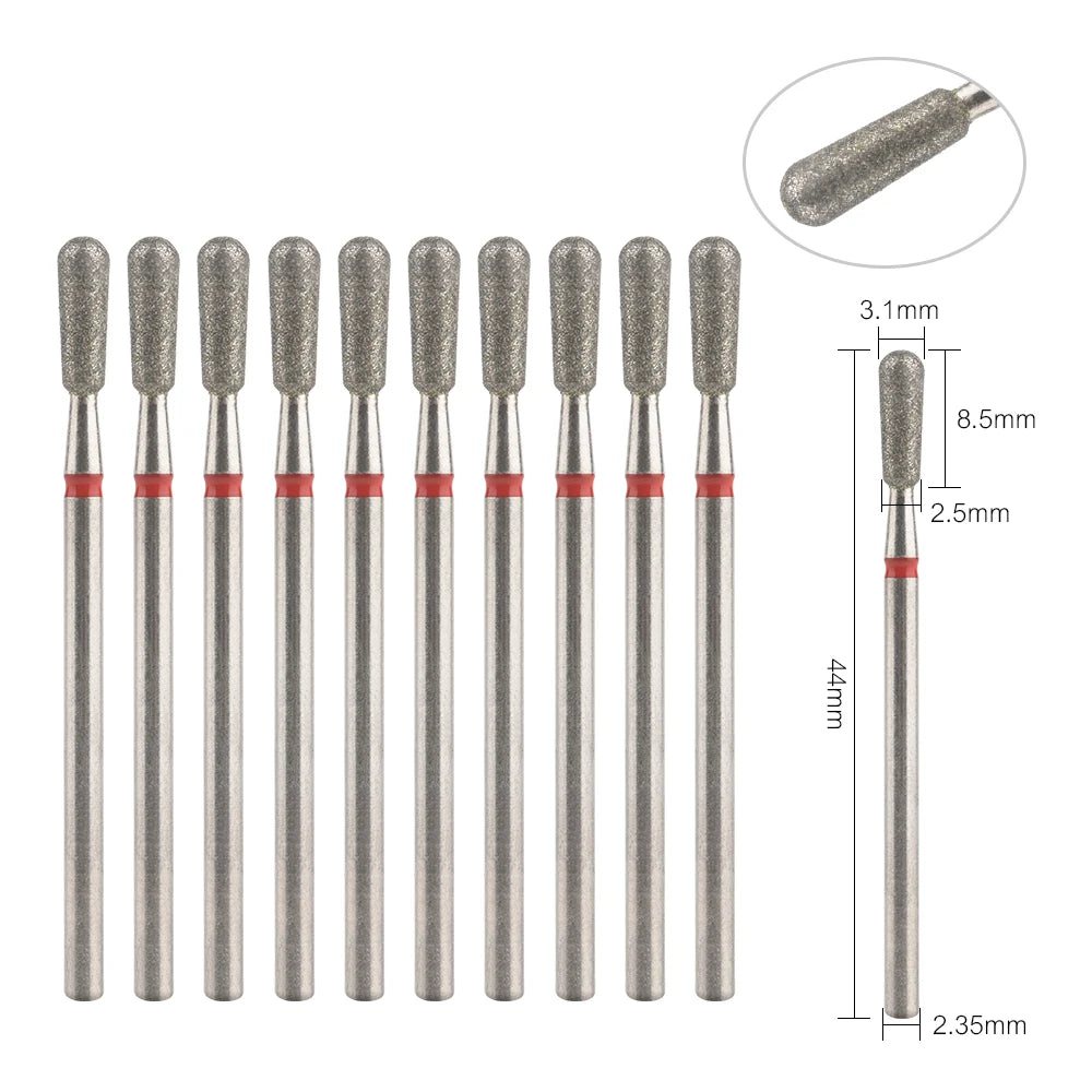10Pcs Diamond Milling Cutter For Manicure Electric Nail Drill Bits Accessory Pedicure Machine Nail File Gel Remover Tool