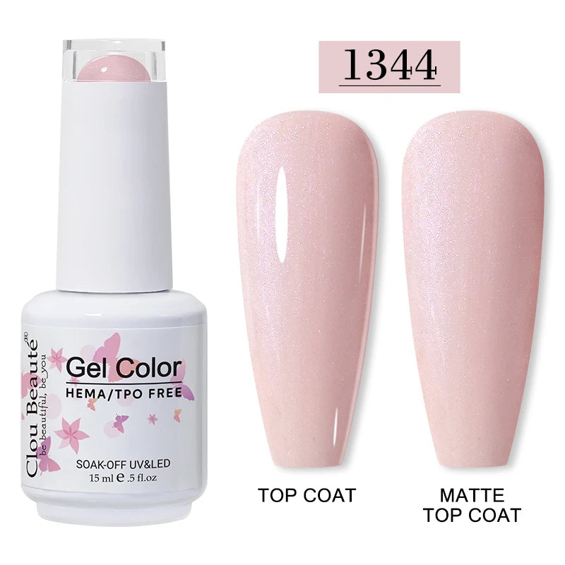 Clou Beaute 15ml Red Color Gel Polish Vernis Semi Permanent UV Varnish Gel Nail Polish Hema TPO Free Nails Art Manicure TOP BASE