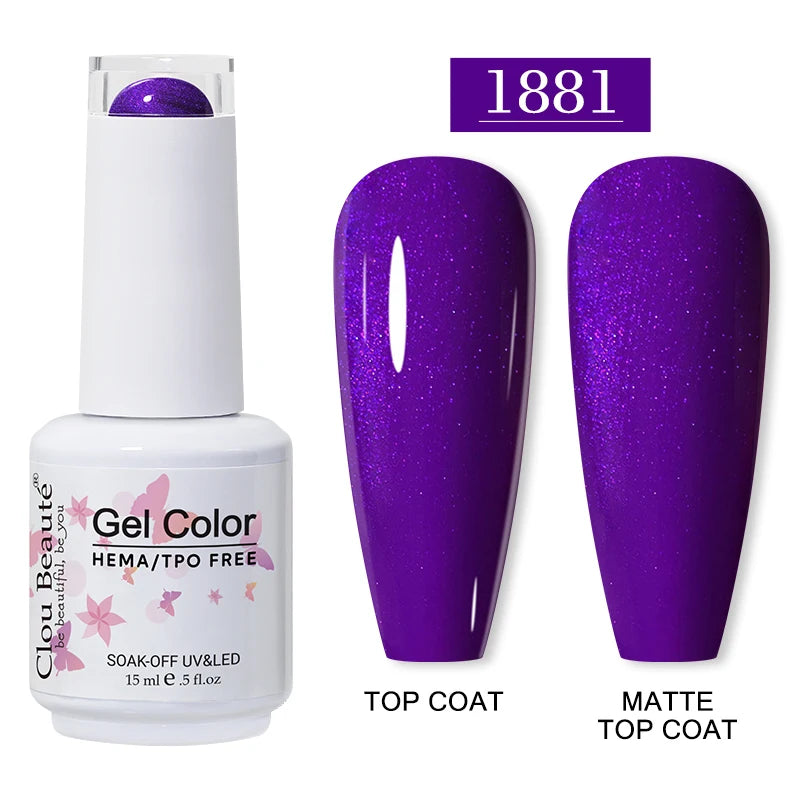 Clou Beaute 15ml Red Color Gel Polish Vernis Semi Permanent UV Varnish Gel Nail Polish Hema TPO Free Nails Art Manicure TOP BASE