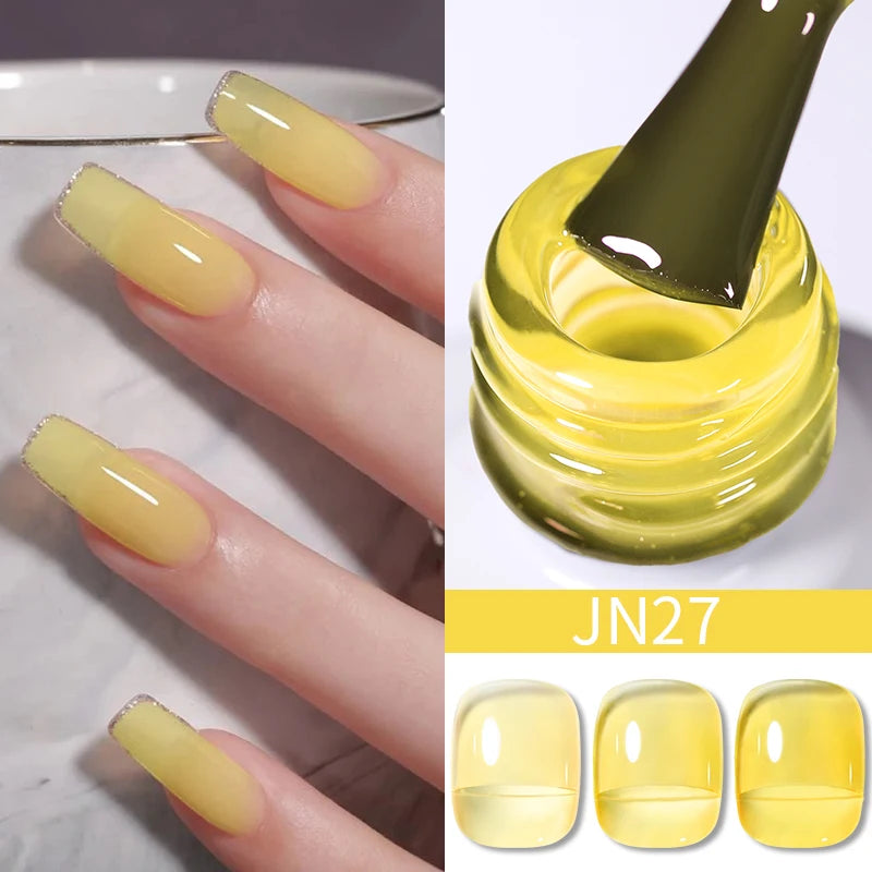 BORN PRETTY 10ml Translucent Jelly Nude Gel Nail Polish Colorful  Varnish Semi Permanent UV LED Nail Art  Manicure Gel