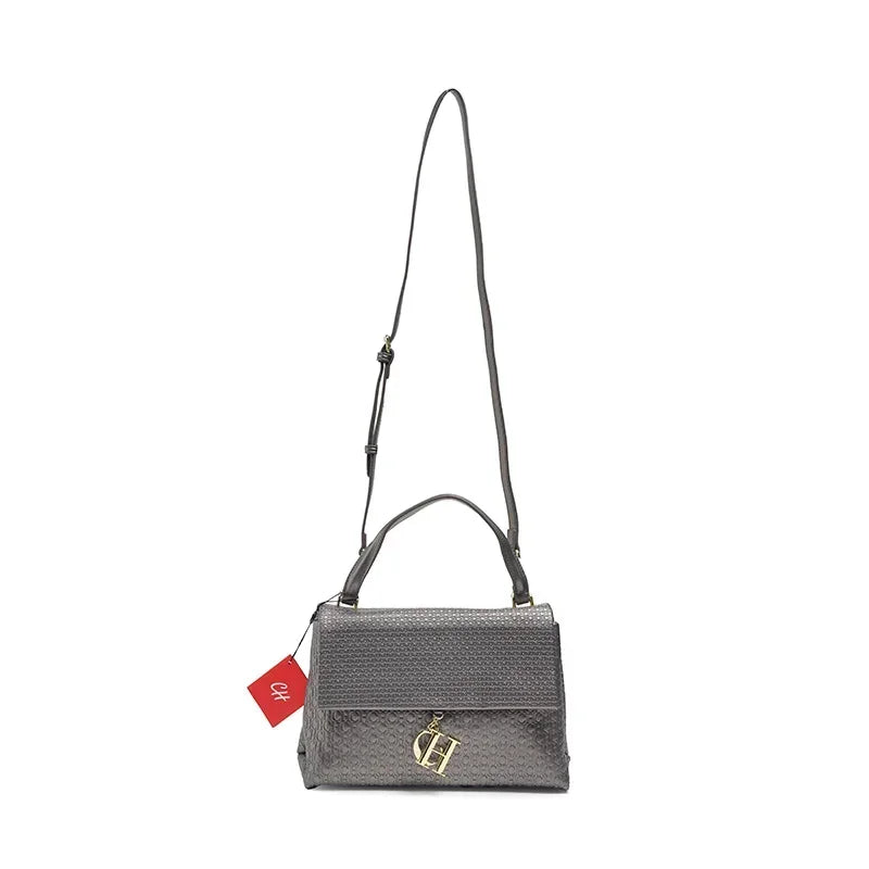 CH Lightweight PU+TPU Handbag 28x12x9cm, 5 Color Zipper Compartment Purse, Compact Tote Bag for Phone & Wallet