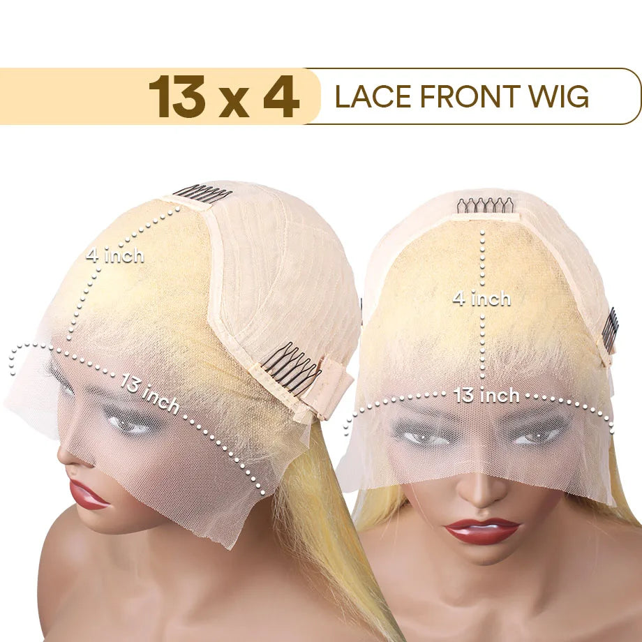 613 Blonde Human Hair Wig HD Lace Front Pre Plucked Natural Hairline Straight Blonde Lace Frontal Wig for Women 13x4 13x6 4x4