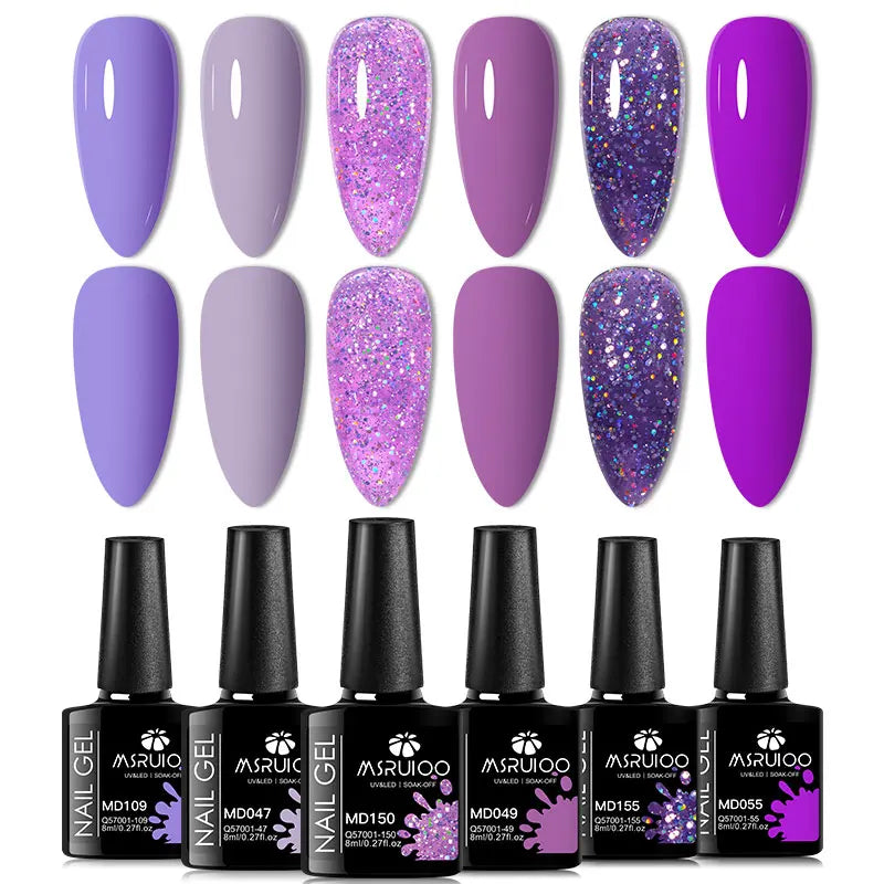 6pc Nail Gel Polish Set All-Season Ultra Pigmented Semi Permanent UV Painting Gel For Nails Salon DIY Manicure Varnish Design