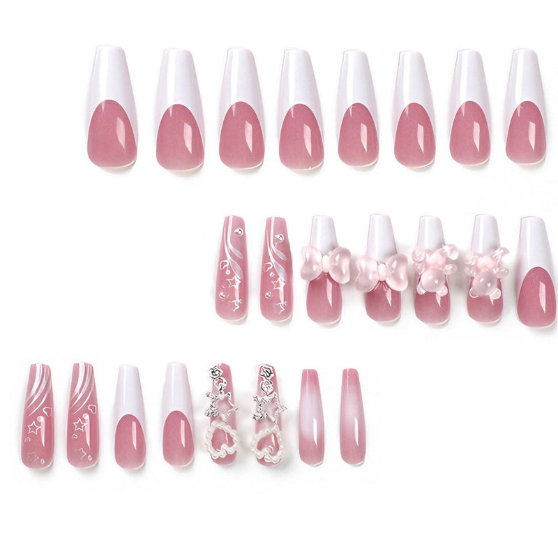 24 PCS Bear Bowbowknot Nail Art