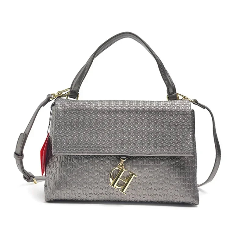 CH Lightweight PU+TPU Handbag 28x12x9cm, 5 Color Zipper Compartment Purse, Compact Tote Bag for Phone & Wallet