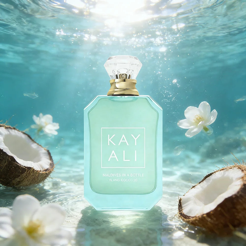 KAYALI | Maldives In A Bottle Ylang Coco | 20, 100ml / 3.4oz Eau de Parfum for Women | Tropical Coconut & Ylang Ylang Perfume |