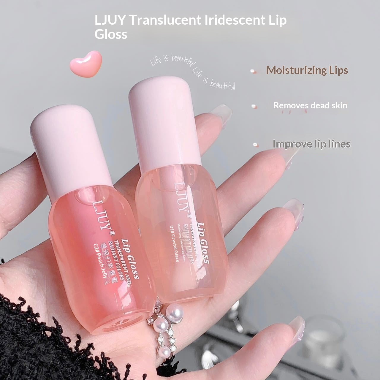 LJUY Lip Oil Translucent And Illusionary Color Lip Gloss Transparent