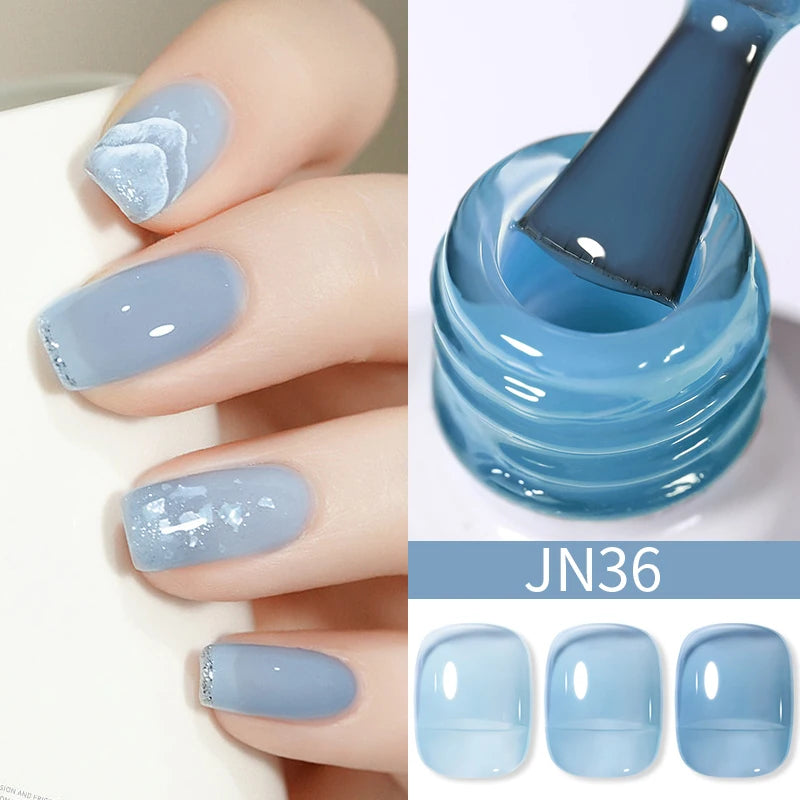 BORN PRETTY 10ml Translucent Jelly Nude Gel Nail Polish Colorful  Varnish Semi Permanent UV LED Nail Art  Manicure Gel