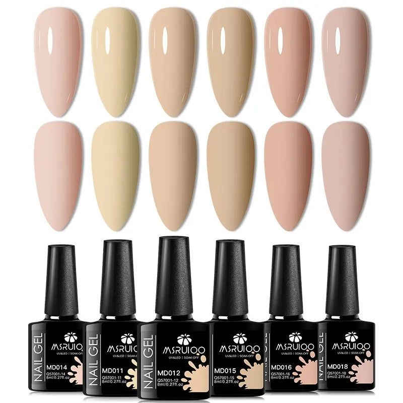 6pc Nail Gel Polish Set All-Season Ultra Pigmented Semi Permanent UV Painting Gel For Nails Salon DIY Manicure Varnish Design