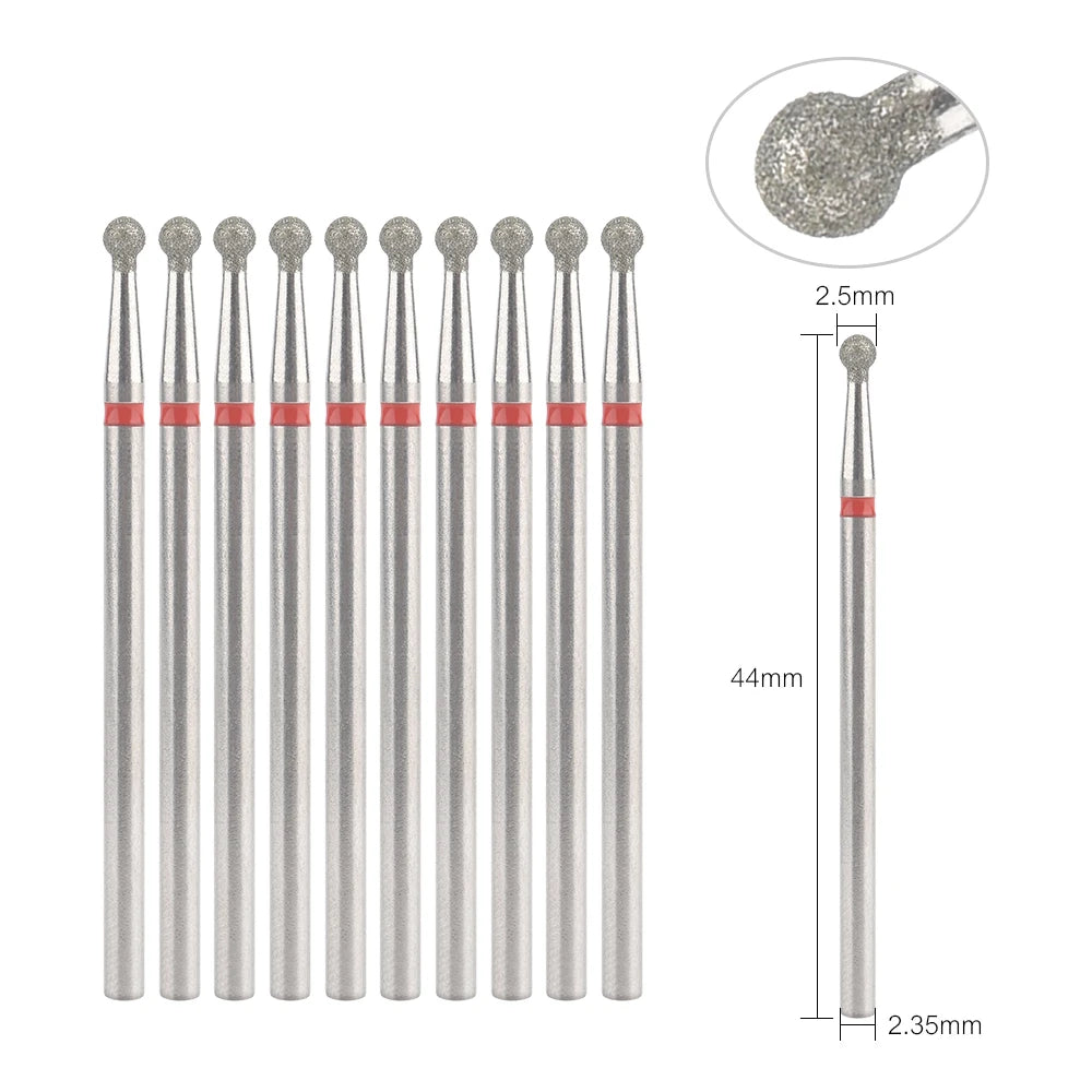 10Pcs Diamond Milling Cutter For Manicure Electric Nail Drill Bits Accessory Pedicure Machine Nail File Gel Remover Tool