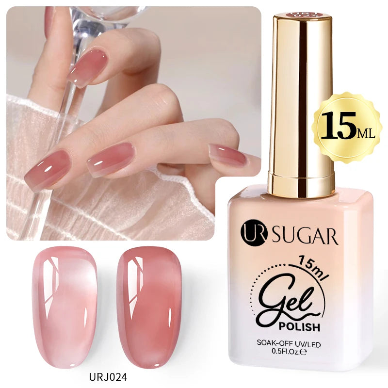 UR SUGAR 15ml Champagne Gold Sliver Reflective Glitter Gel Nail Polish Varnish Semi Permanent Soak Off UV Gel For Manicure Art