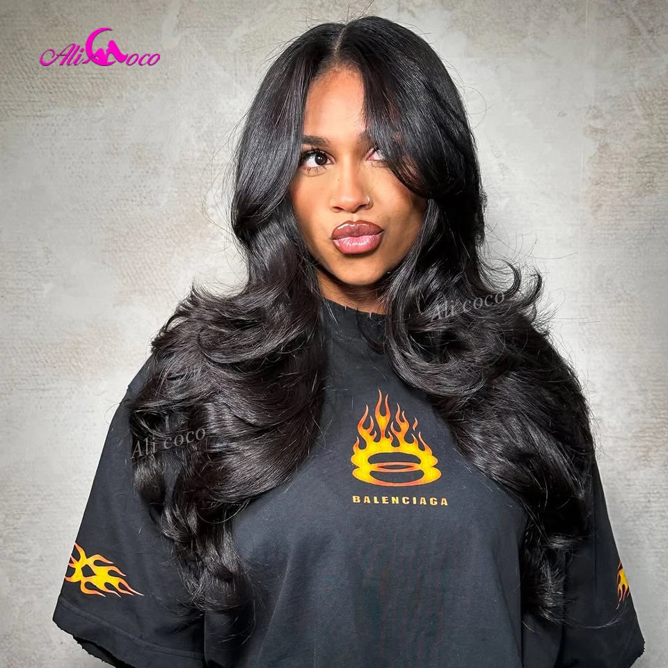 Highlights Sky Blue 13X6 Lace Front Human Hair Invisible HD Lace Brazilian Body Wave 180Density Lace Closure Wigs 13X4 for Women