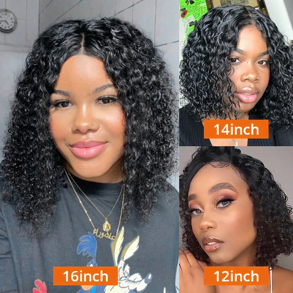 250% Density Burmese Curly Short Bob Wig Human Hair Wigs Deep Wave 13x4 HD Lace Frontal Wig 13x6 Lace Front Wig Virgin Brazilian