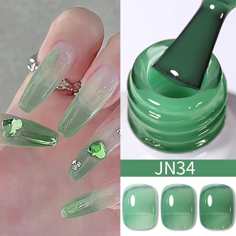 BORN PRETTY 10ml Translucent Jelly Nude Gel Nail Polish Colorful  Varnish Semi Permanent UV LED Nail Art  Manicure Gel