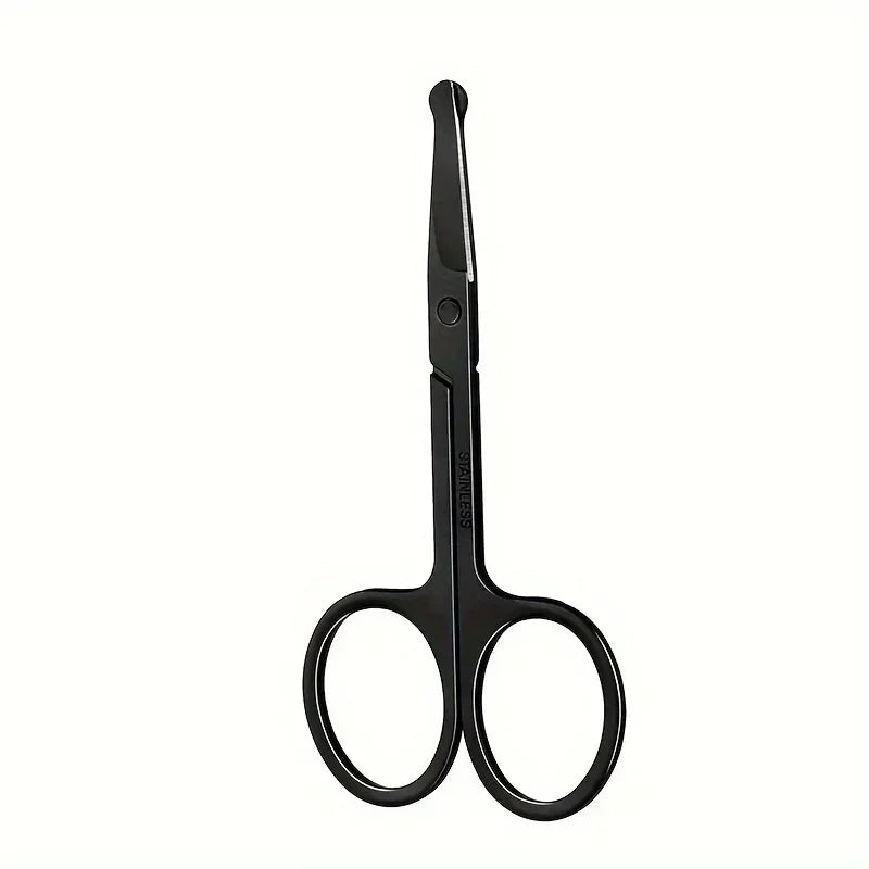 Black Round Head Nose Hair Trimmer, Stainless Steel Safety Nose Trimmer for Men & Women