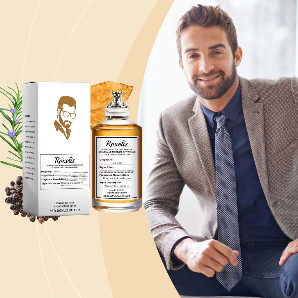 Roxelis Charming Wood Cologne Tobacco Woody Perfume for Men Long Lasting Fragrance Pheromone Scent Gentlemen Dating