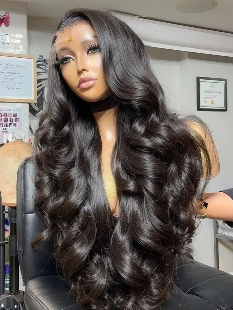 250% Density 30 inch 13x4 HD Lace Front Human Hair Wigs For Women Body Wave Brazilian Short Bob Glueless Frontal Wig Pre Plucked
