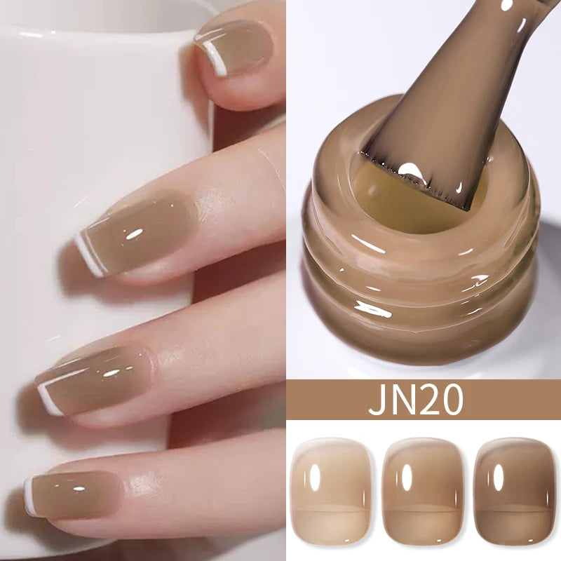 BORN PRETTY 10ml Translucent Jelly Nude Gel Nail Polish Colorful  Varnish Semi Permanent UV LED Nail Art  Manicure Gel