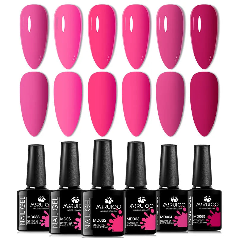 6pc Nail Gel Polish Set All-Season Ultra Pigmented Semi Permanent UV Painting Gel For Nails Salon DIY Manicure Varnish Design