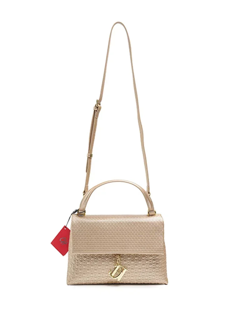 CH Lightweight PU+TPU Handbag 28x12x9cm, 5 Color Zipper Compartment Purse, Compact Tote Bag for Phone & Wallet