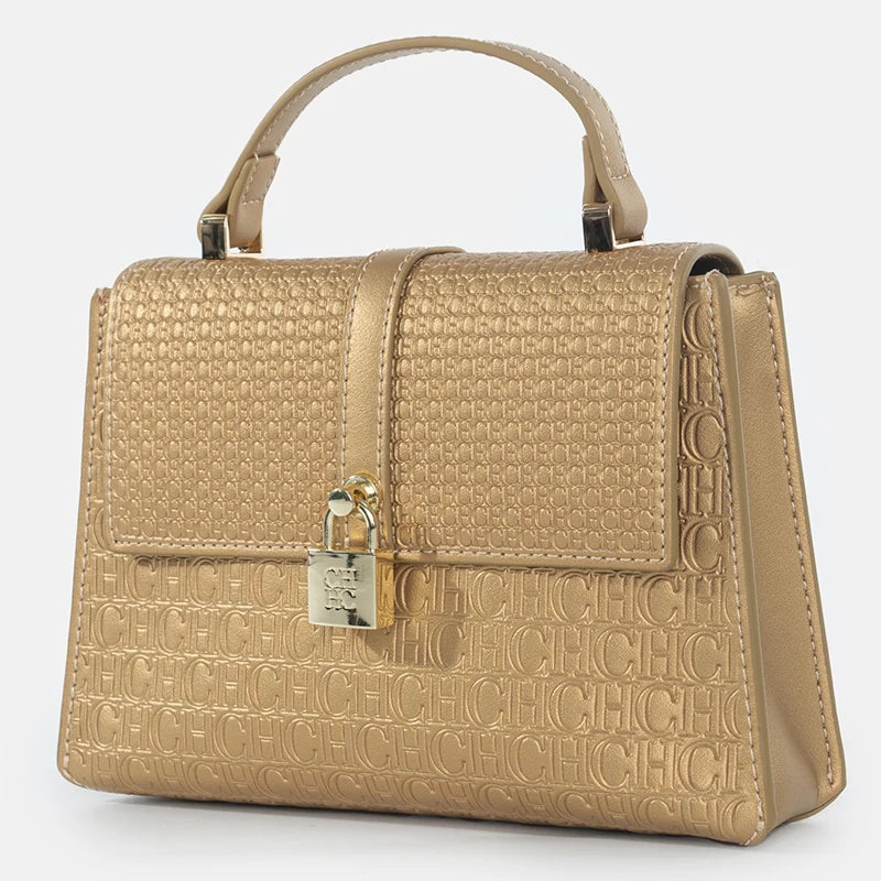 CHCH Luxury Brand Women's Tote Bag Delicate Compact Monogram Print Lock Design Versatile Simple Solid Color Women's Shoulder Bag