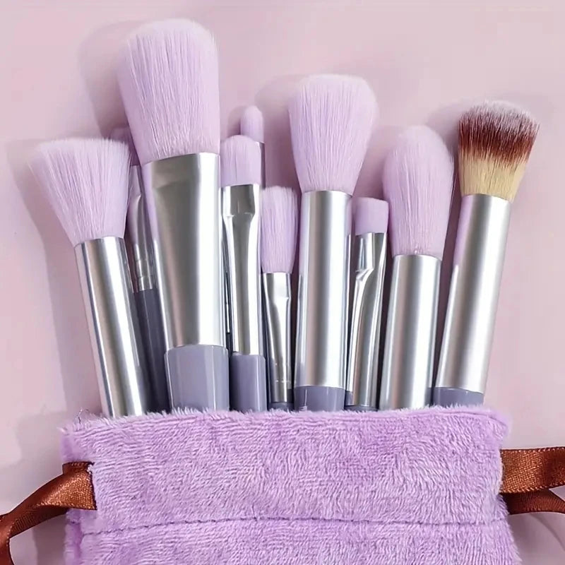Vegan Makeup Brush Set - Soft Fluffy Kabuki & Blending Brushes for Foundation, Contour & Baking, Cruelty-Free Salon Tools