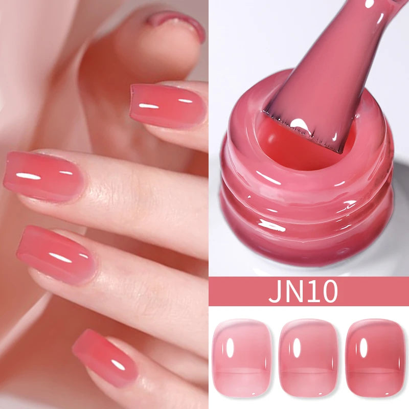 BORN PRETTY 10ml Translucent Jelly Nude Gel Nail Polish Colorful  Varnish Semi Permanent UV LED Nail Art  Manicure Gel
