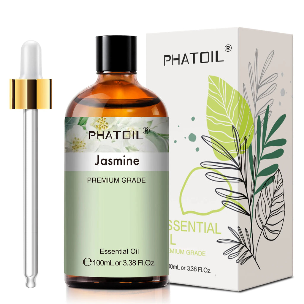 PHATOIL 100ml Pure Essential Oil Lavender Jasmine Vanilla Sandalwood Sweet Orange Lemon Aromatherpay Essential Oils For Diffuser