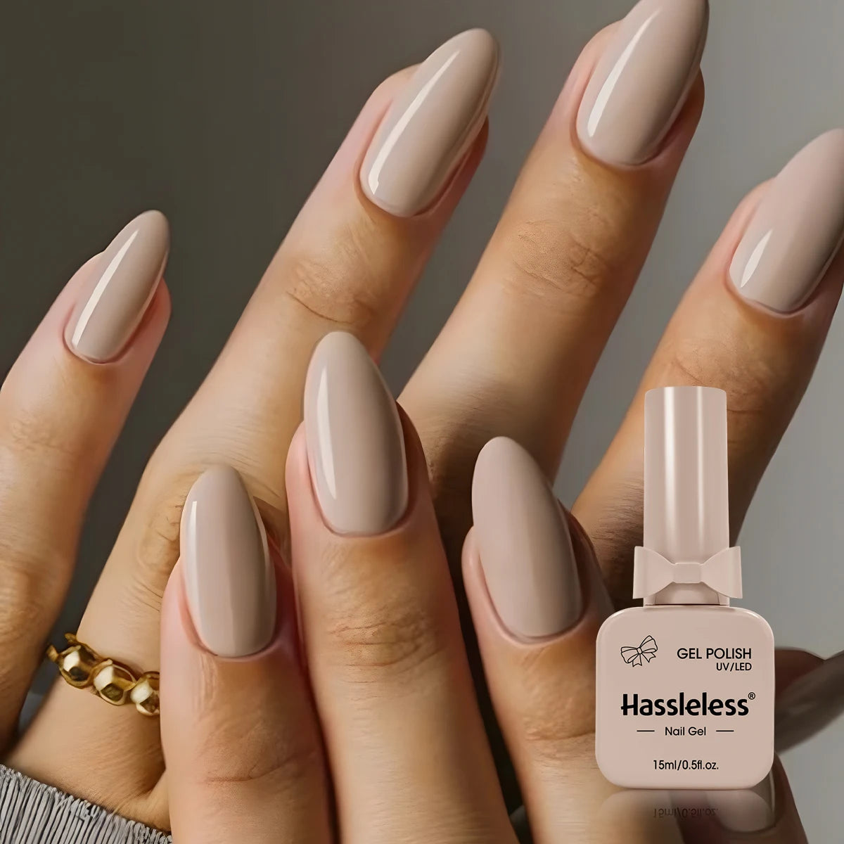 Hassleless 15ML Naked Nail Gel Polish Nails Gel Polish, Semi Permanent Varnish Nail Glue Soak Off UV LED Nail Polish Manicure Na