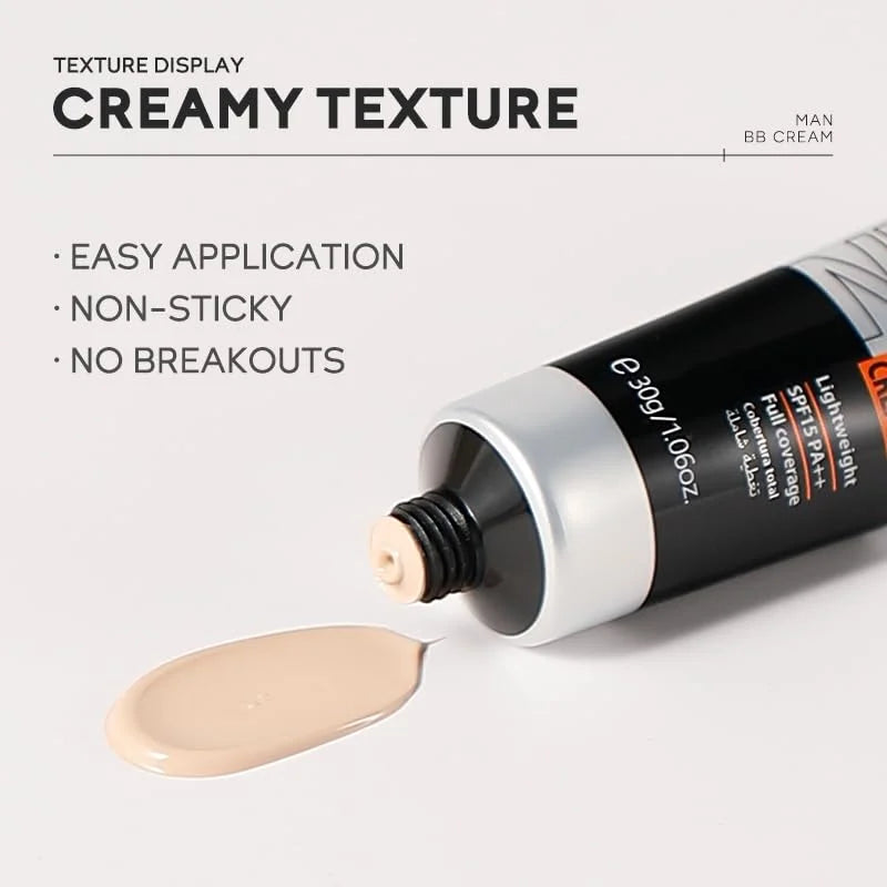 Men's BB Cream-Full Coverage Long-Lasting Waterproof Men's Concealer Natural Color Suitable for Gifts for Men's Christmas Gifts