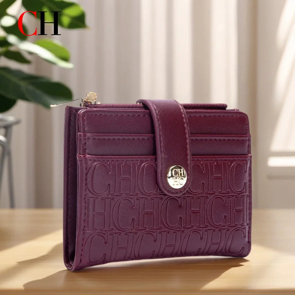 CH New Classic Folding Money Clip Compact Lightweight Luxury Brand Design Sense Letter Decoration Card Bag Women Zero Wallet