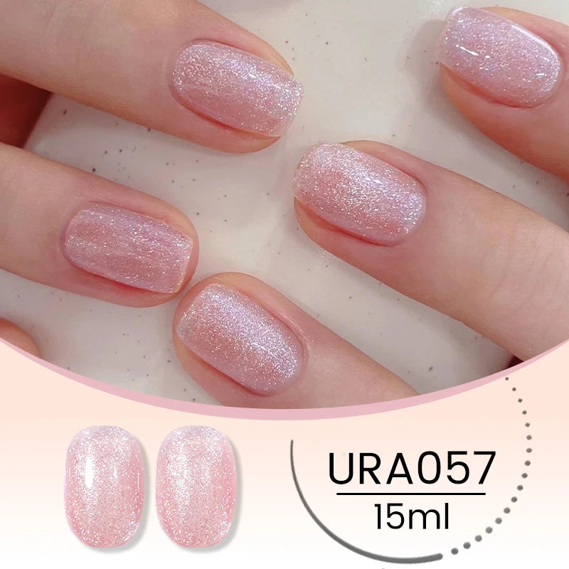 UR SUGAR 15ml Champagne Gold Sliver Reflective Glitter Gel Nail Polish Varnish Semi Permanent Soak Off UV Gel For Manicure Art