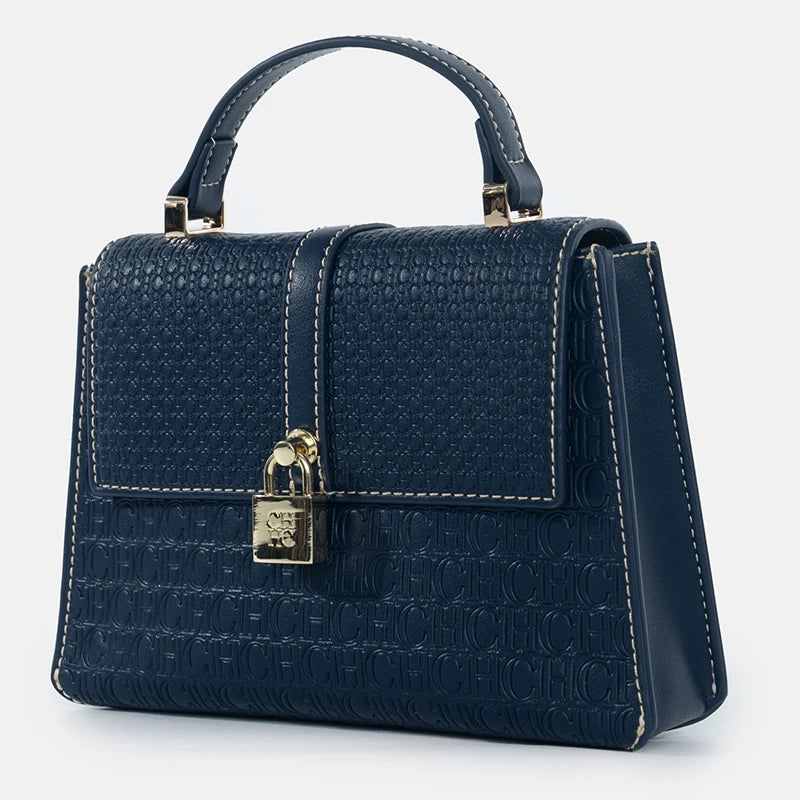 CHCH Luxury Brand Women's Tote Bag Delicate Compact Monogram Print Lock Design Versatile Simple Solid Color Women's Shoulder Bag