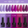 LILYCUTE 5Pcs/Set 7ML Red Brown Nail Gel DIY Nail Art Semi Permanent UV Gel Polish Long Lasting Design Manicure Kit Supplies