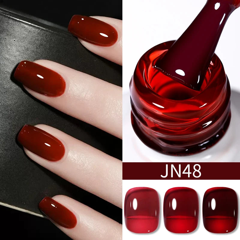 BORN PRETTY 10ml Translucent Jelly Nude Gel Nail Polish Colorful  Varnish Semi Permanent UV LED Nail Art  Manicure Gel