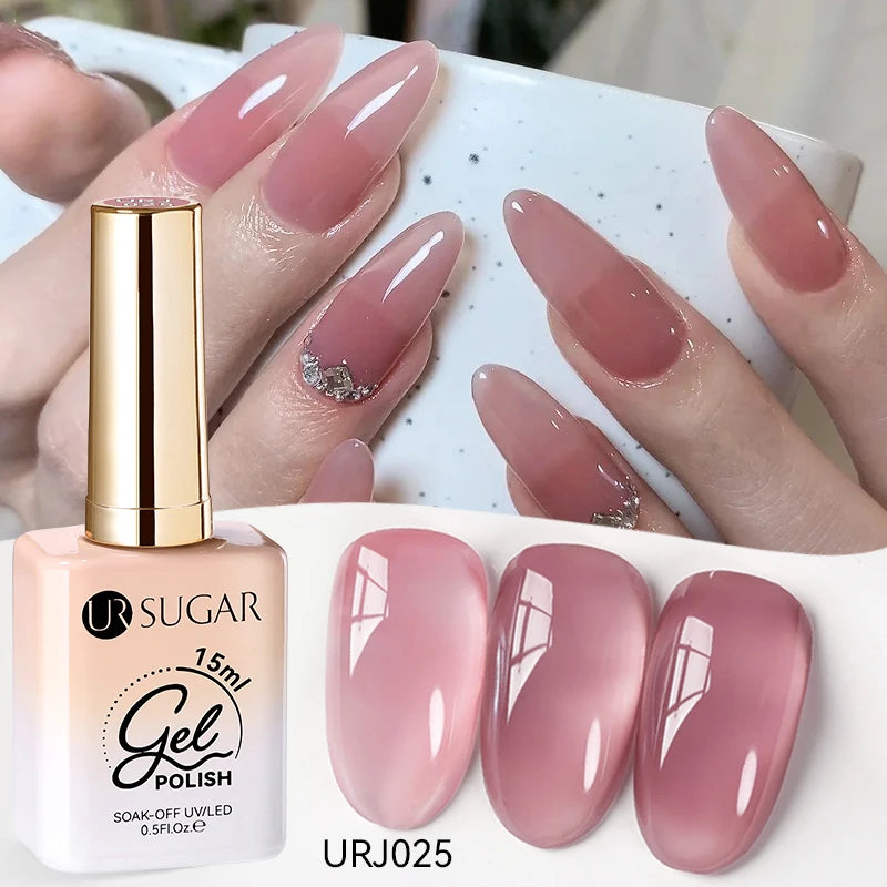 UR SUGAR 15ml Champagne Gold Sliver Reflective Glitter Gel Nail Polish Varnish Semi Permanent Soak Off UV Gel For Manicure Art