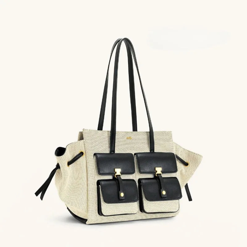 2026 Spring&Autumn JW PEI Pocket Handbag Linda Tote Bag for Women Large Capacity Commuter Shoulder Bag Crossbody Waxed Bag