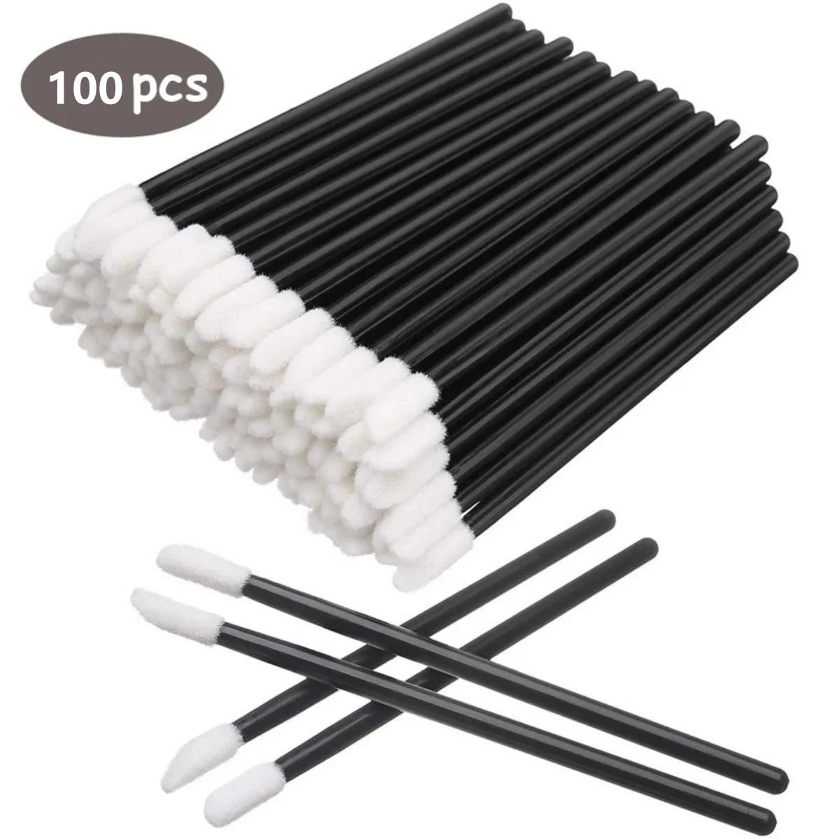 50 Pcs Disposable Lip Brush Makeup Tools Hollow Lip Wands Nylon Lip Gloss Stick Applicator Lipstick Wands Set Cosmetic Tools