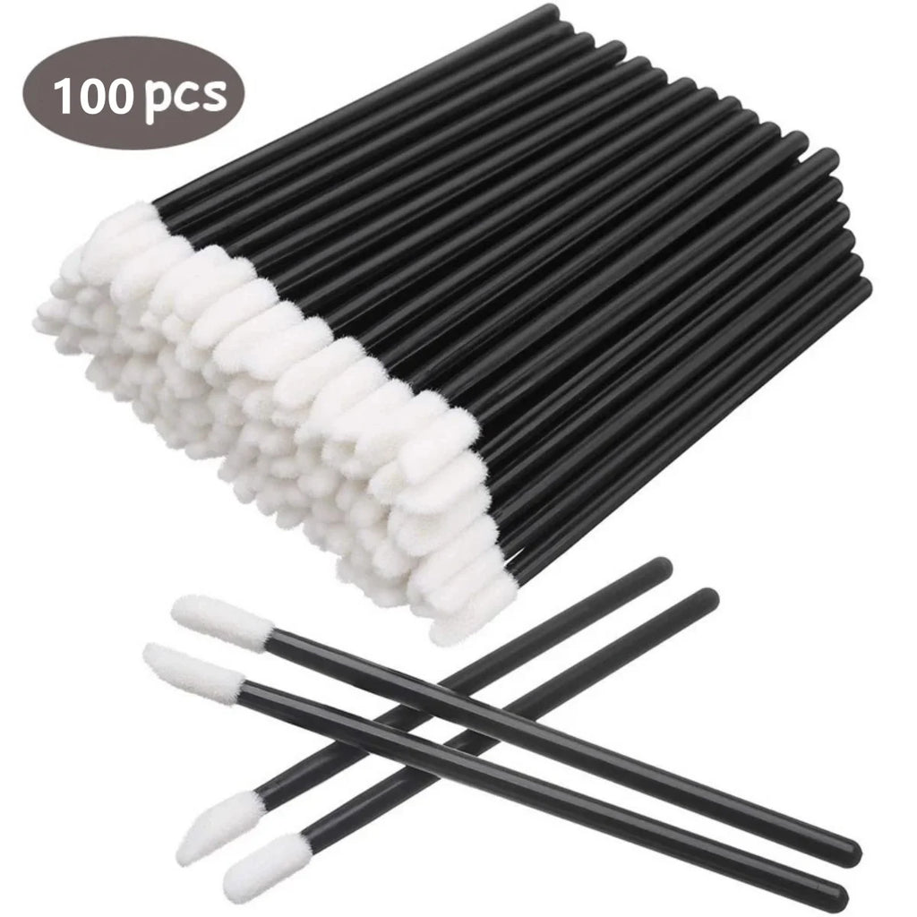 50 Pcs Disposable Lip Brush Makeup Tools Hollow Lip Wands Nylon Lip Gloss Stick Applicator Lipstick Wands Set Cosmetic Tools
