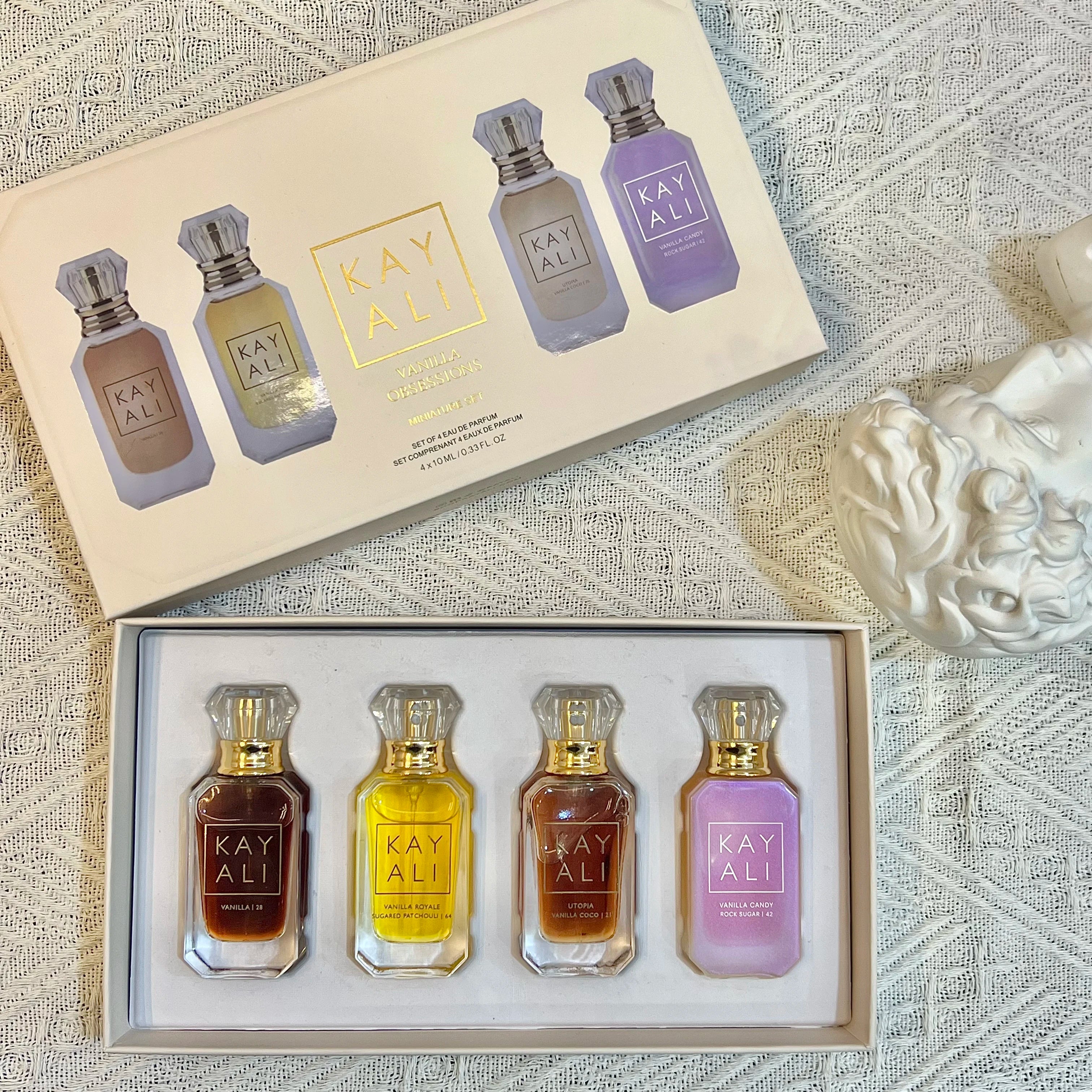 KAYALI Unisex Perfume Gift Set 4×10ml Eau De Parfum Long Lasting Fresh Mild Floral Fruity Musk Elegant Vanilla Royale Fragrance