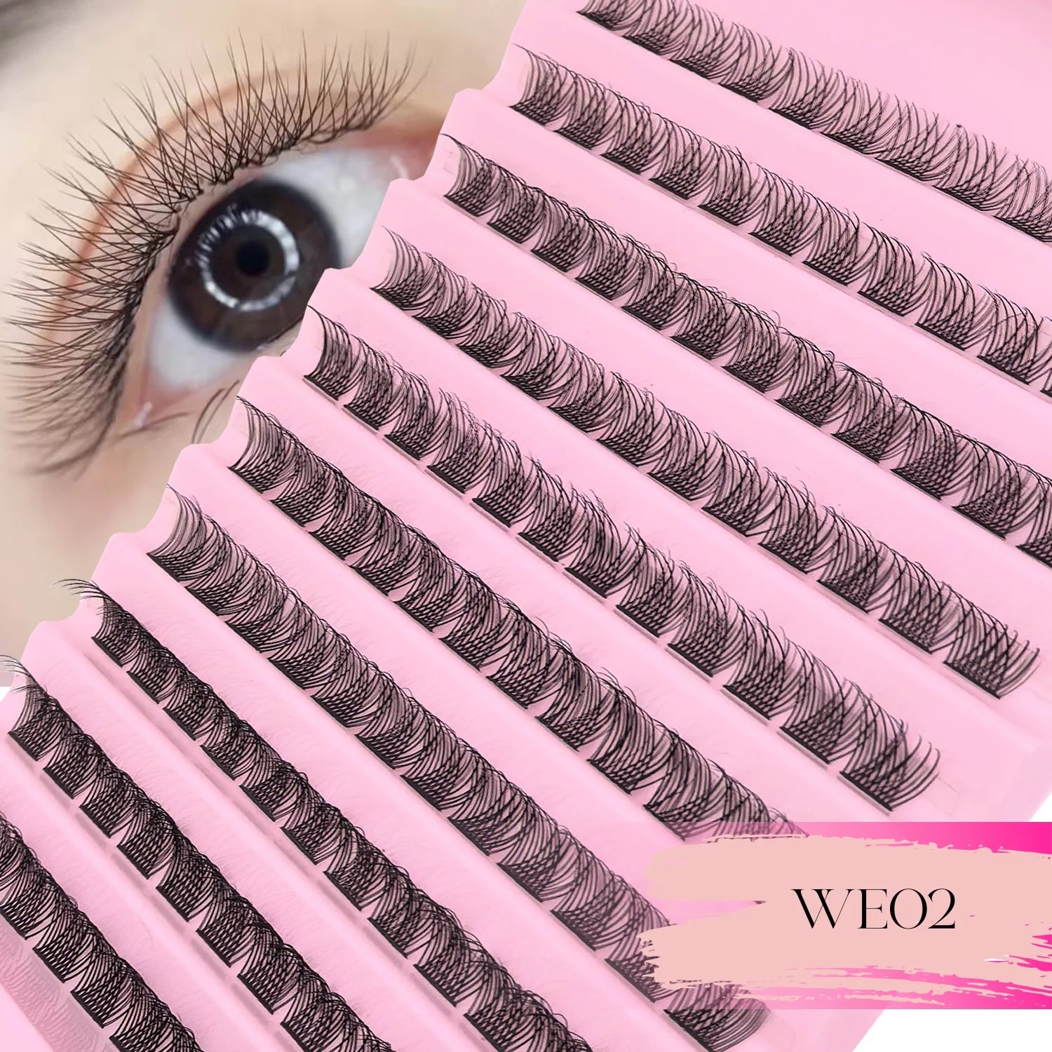 DIY Eyelash Extension Kit Individual Lashes Cluster Mix Lash Clusters with Lash Bond and Seal and Lash Accessories