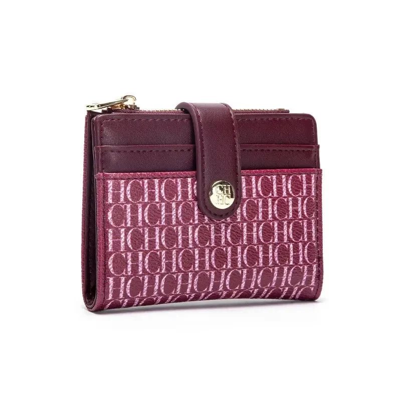 CH New Classic Folding Money Clip Compact Lightweight Luxury Brand Design Sense Letter Decoration Card Bag Women Zero Wallet