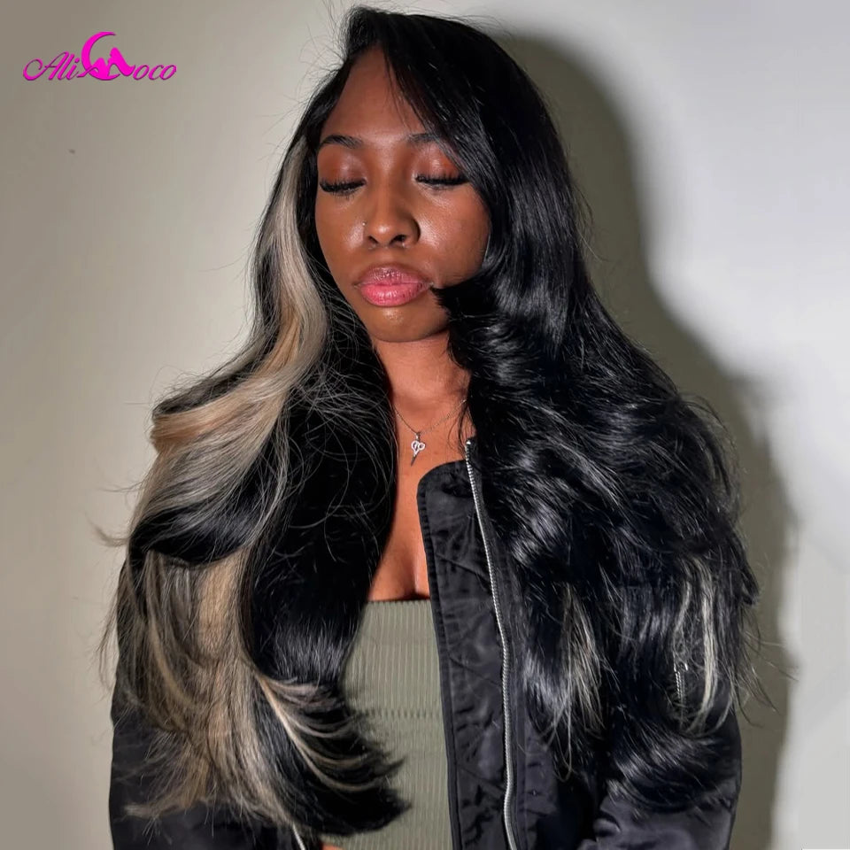 Blonde Highlight Body Wave 13x4 13x6 Lace Frontal Human Hair Wig Brazilian 180 Density Highlight Human Hair Wigs for Women