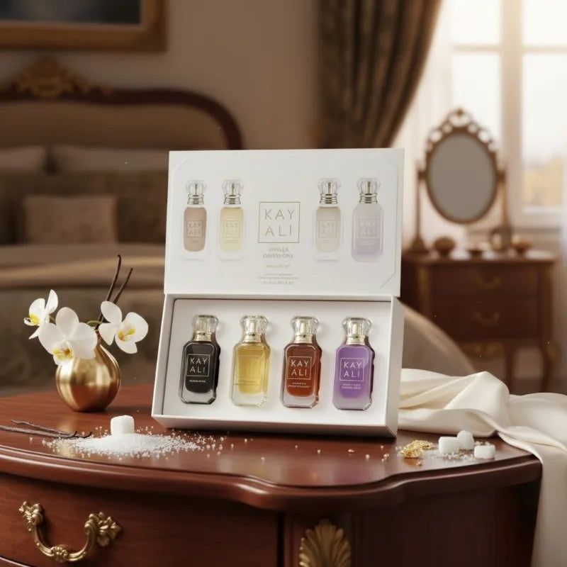 KAYALI Set Unisex Perfume 4*10ml Long Lasting Fresh Mild Elegant Floral Fruity Musk Natural Fragrance Two Scents Vanilla Royale